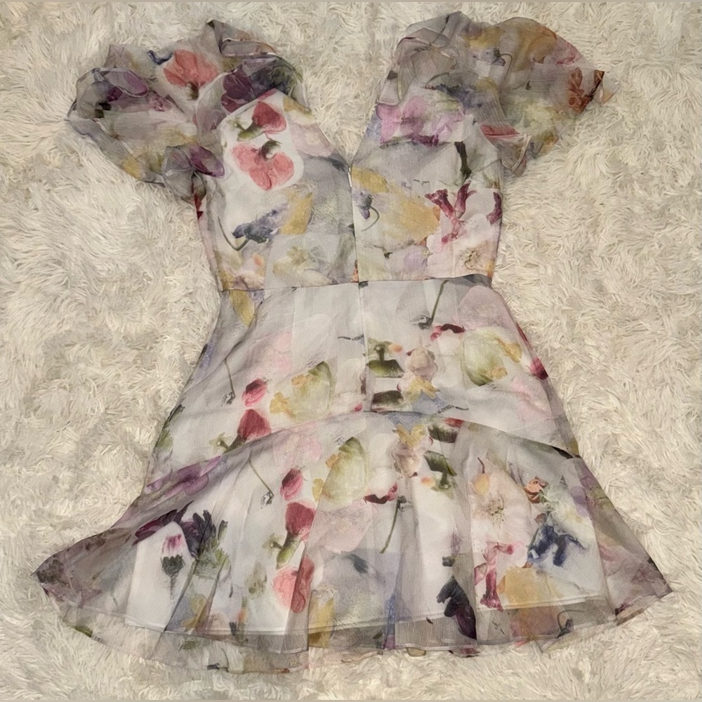 NEW Ted Baker Angel Sleeve Fit and Flare Mini Dress sz TB 2 US 4 - Picture 8 of 11